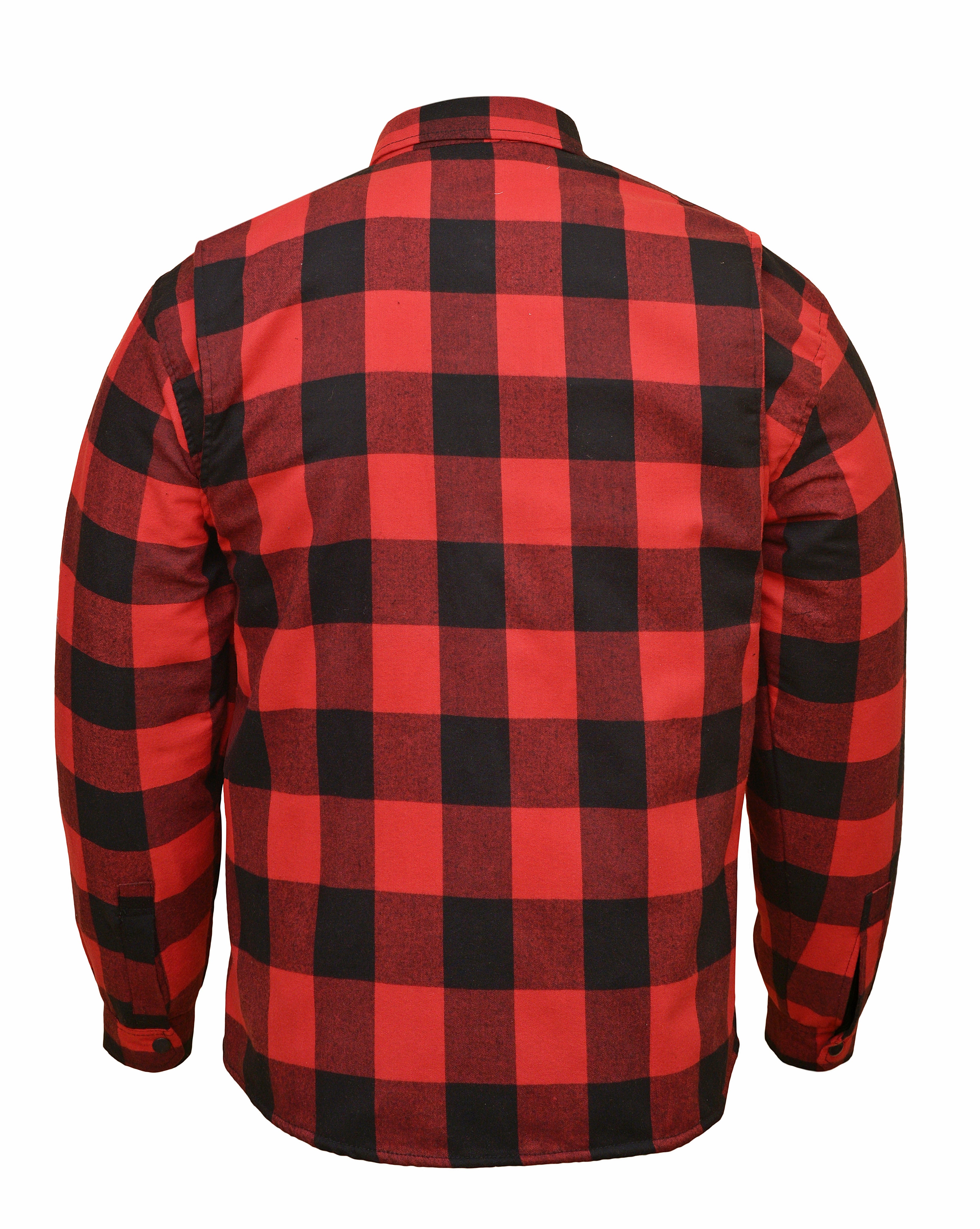 Men Flannel Biker Shirt with Kevlar Lining for Reinforcement