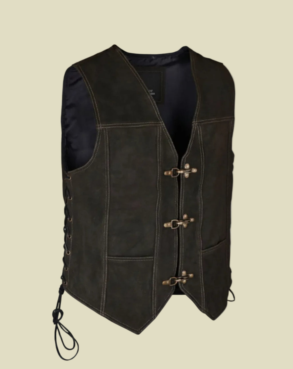 Choco Brown Suede Vest with SiDE lACES