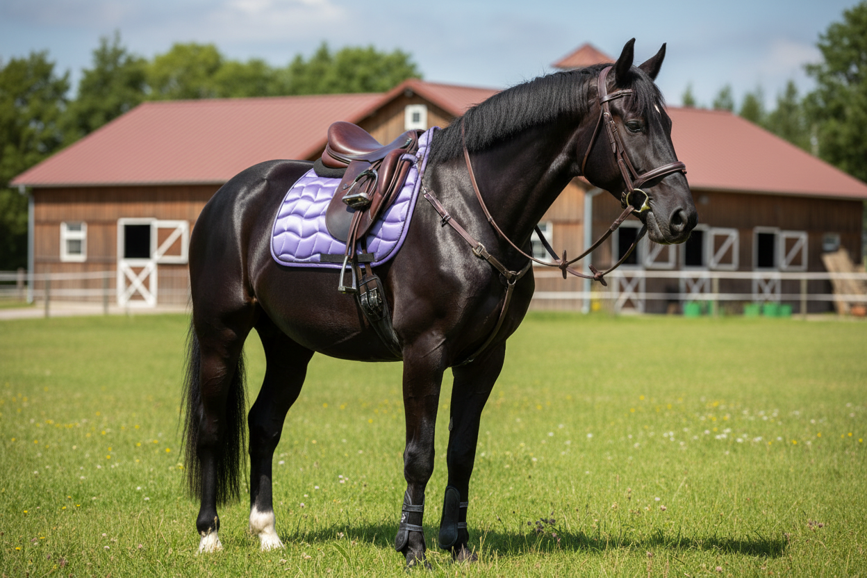 Jumping Horse Saddle Pad with Ear Bonnet and Blushing Boot / Bell Boot option