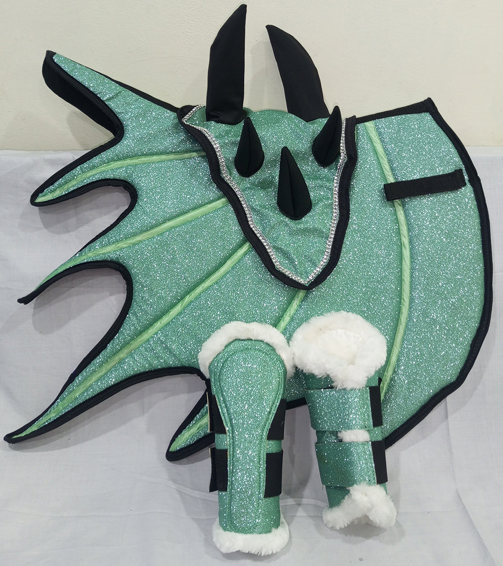 Dragon Saddle Pad Set of 3: Handmade Fantasy Equestrian Gear
