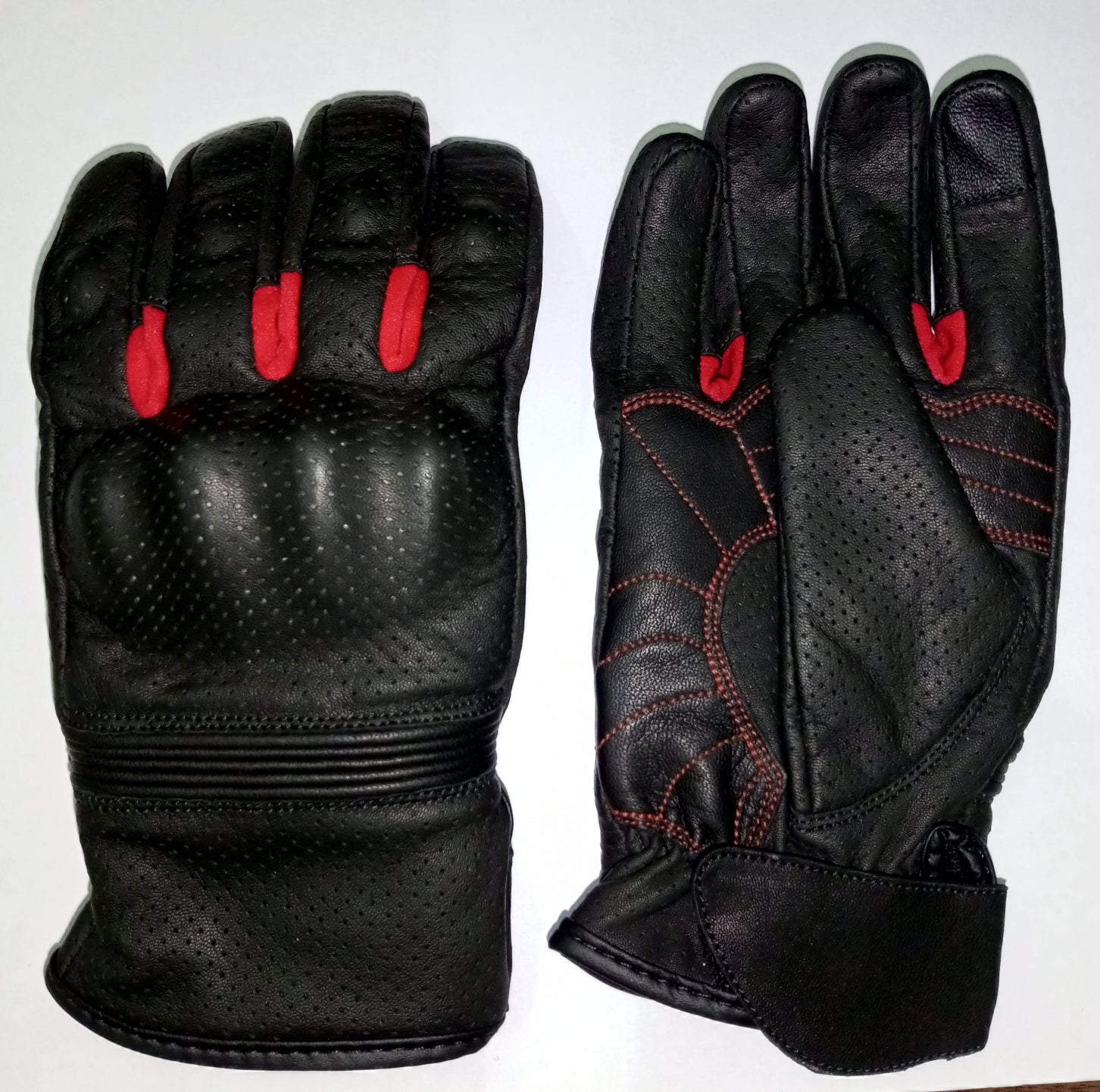 Men Biker Leather Gloves