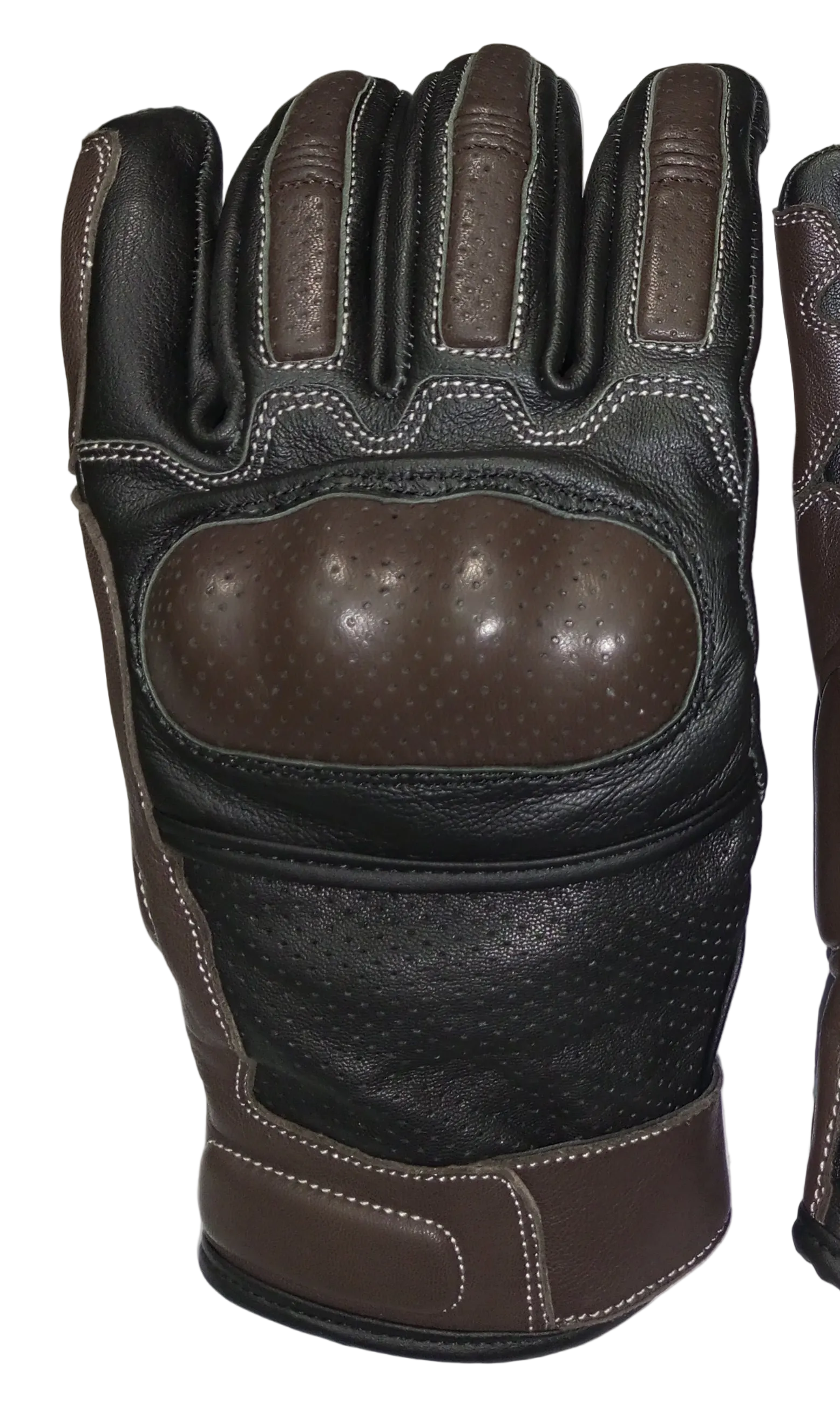 Classic Riding Gear Genuine Leather Biker Gloves – Black & Brown Motorcycle Riding Gloves | NY USA