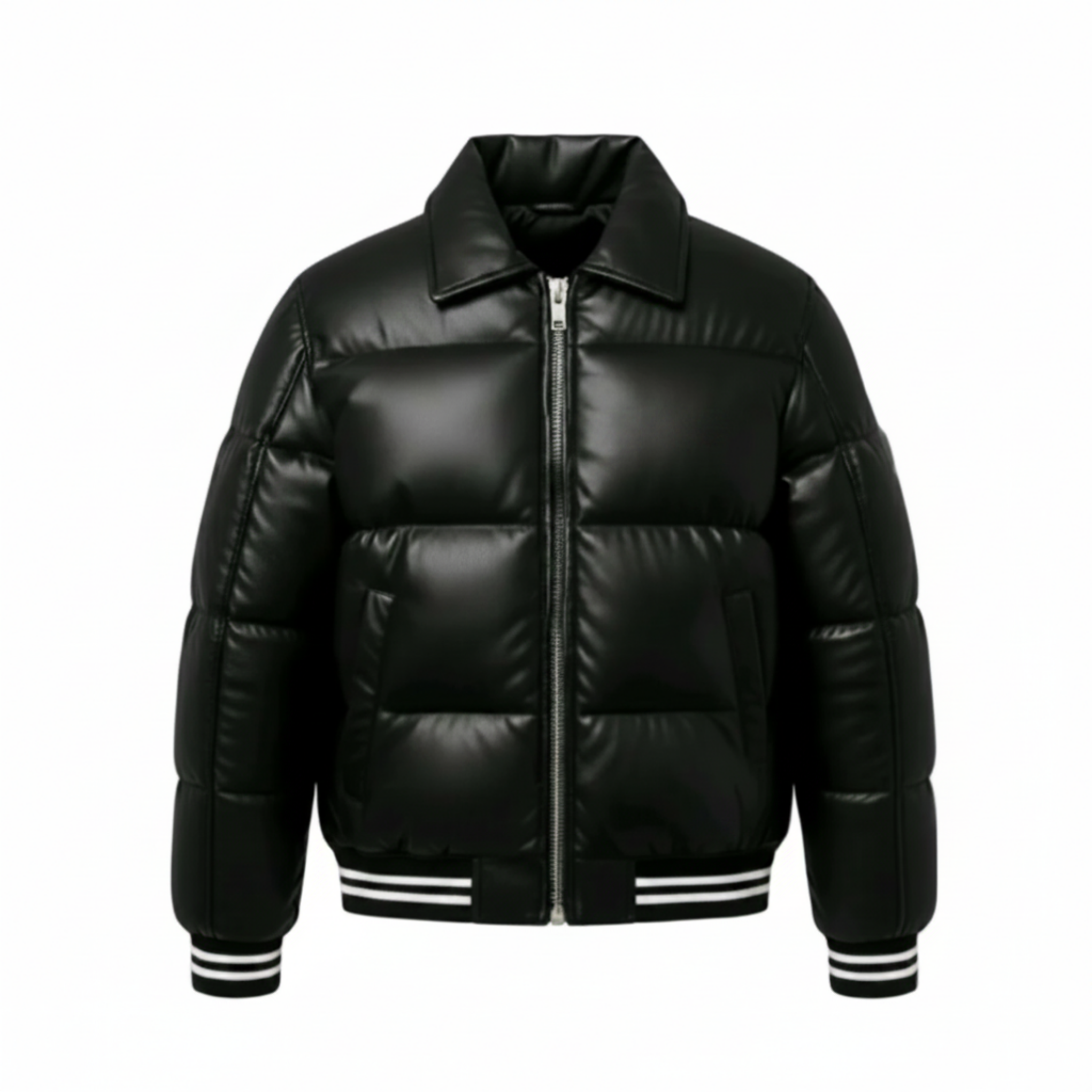 Black jacket with zippers on a white background