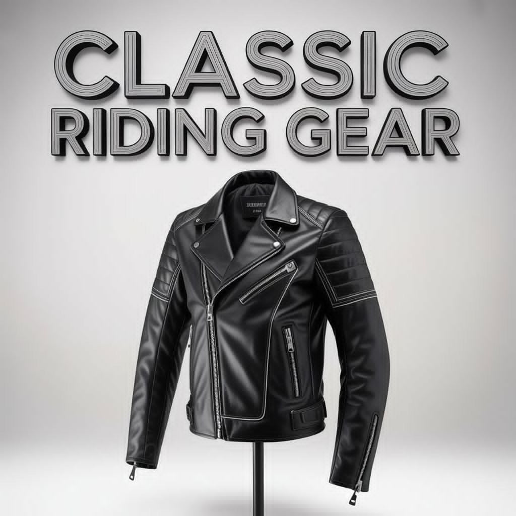Men Brando Style Biker Leather Jacket