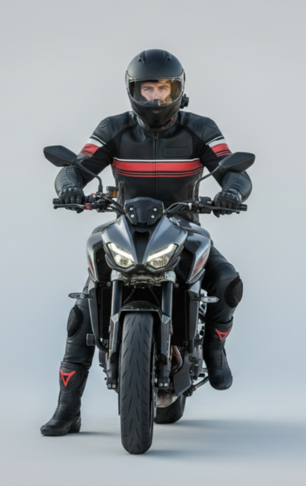 Men Biker Leather Jacket With Color Strips on Front & Ams of  Genuine / Real Leather