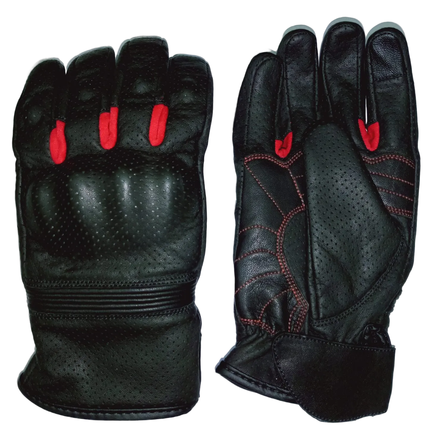 Men Biker Leather Gloves
