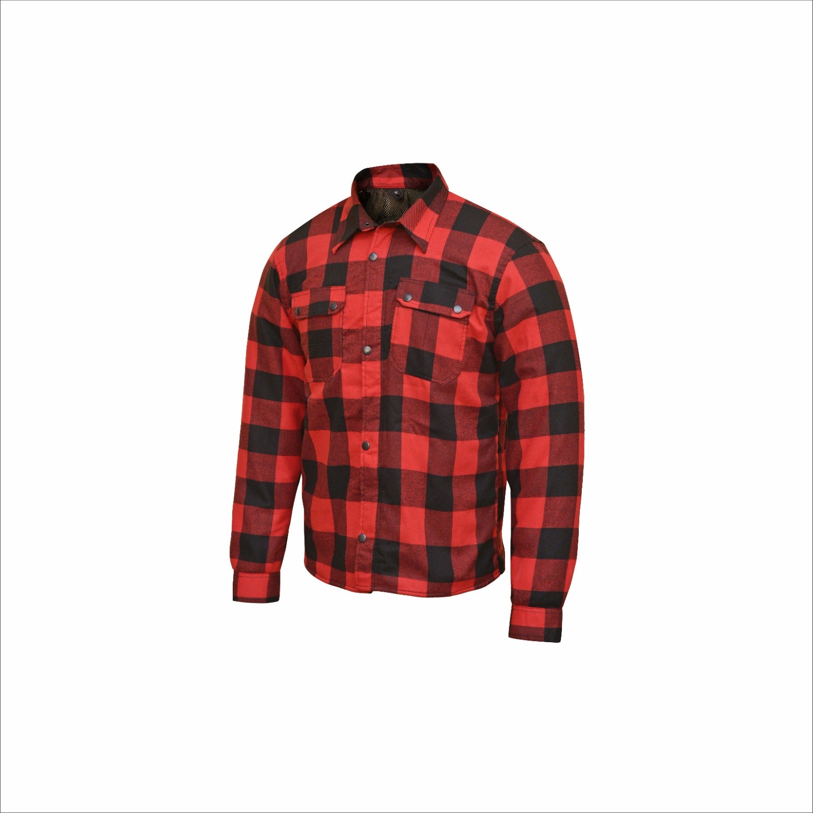 Men Flannel Biker Shirt with Kevlar Lining for Reinforcement