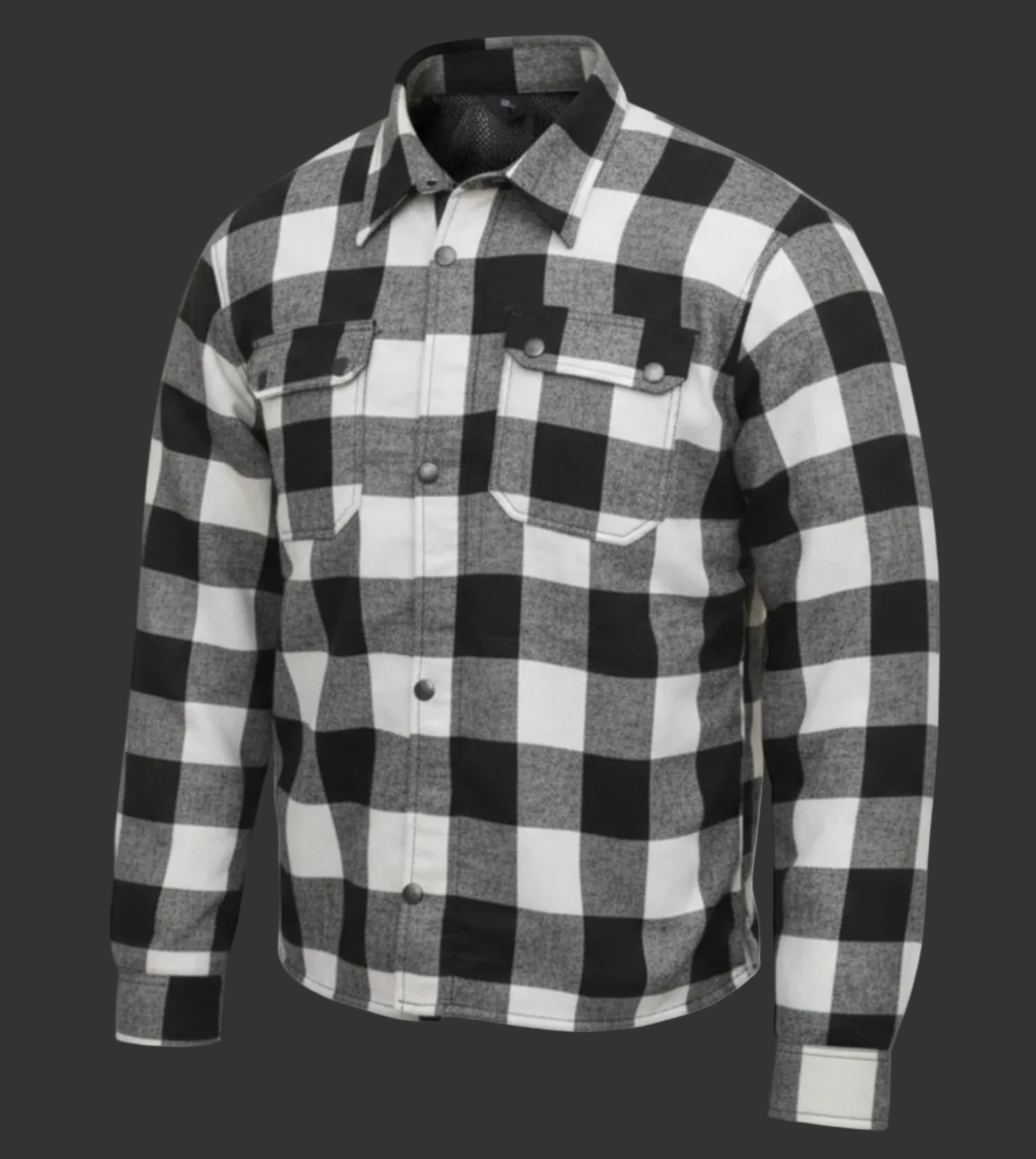 Men Flannel Biker Shirt with Kevlar Lining for Reinforcement