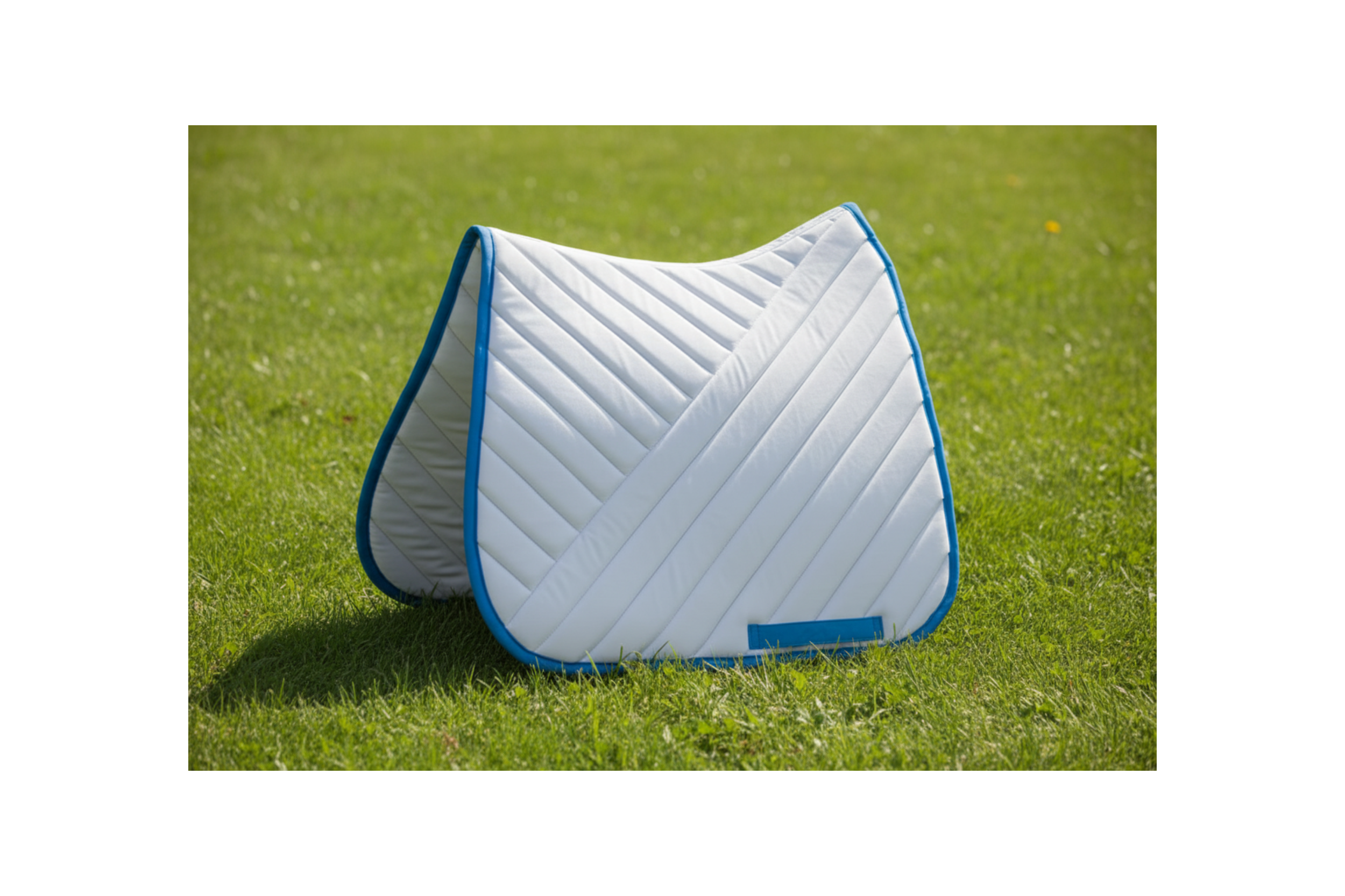 Premium Quality Cotton White Jumping Saddle Pad, Ear Bonnet & Horse Boot Set