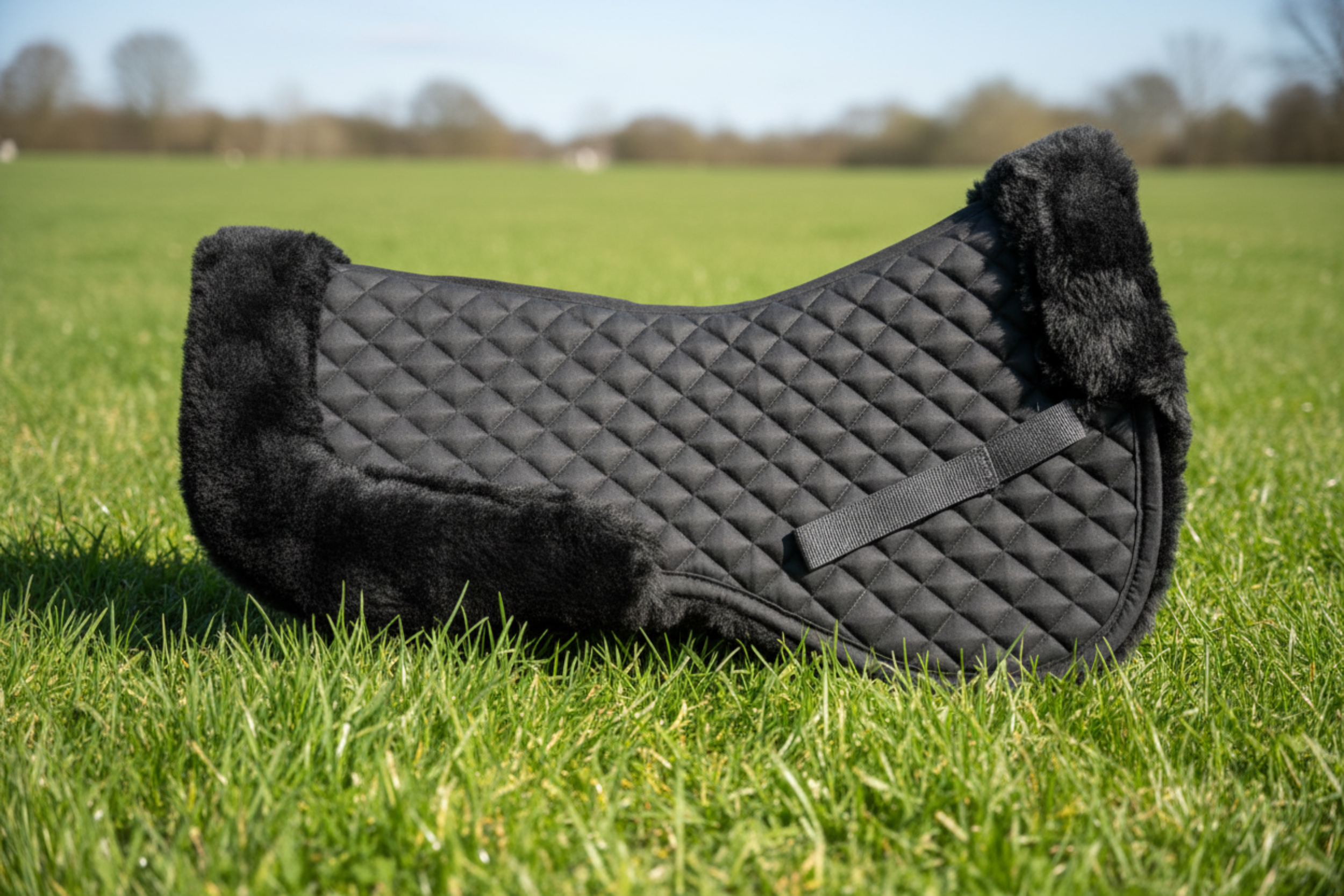 Premium Quality Cotton Black Half Pad Saddle Pad,