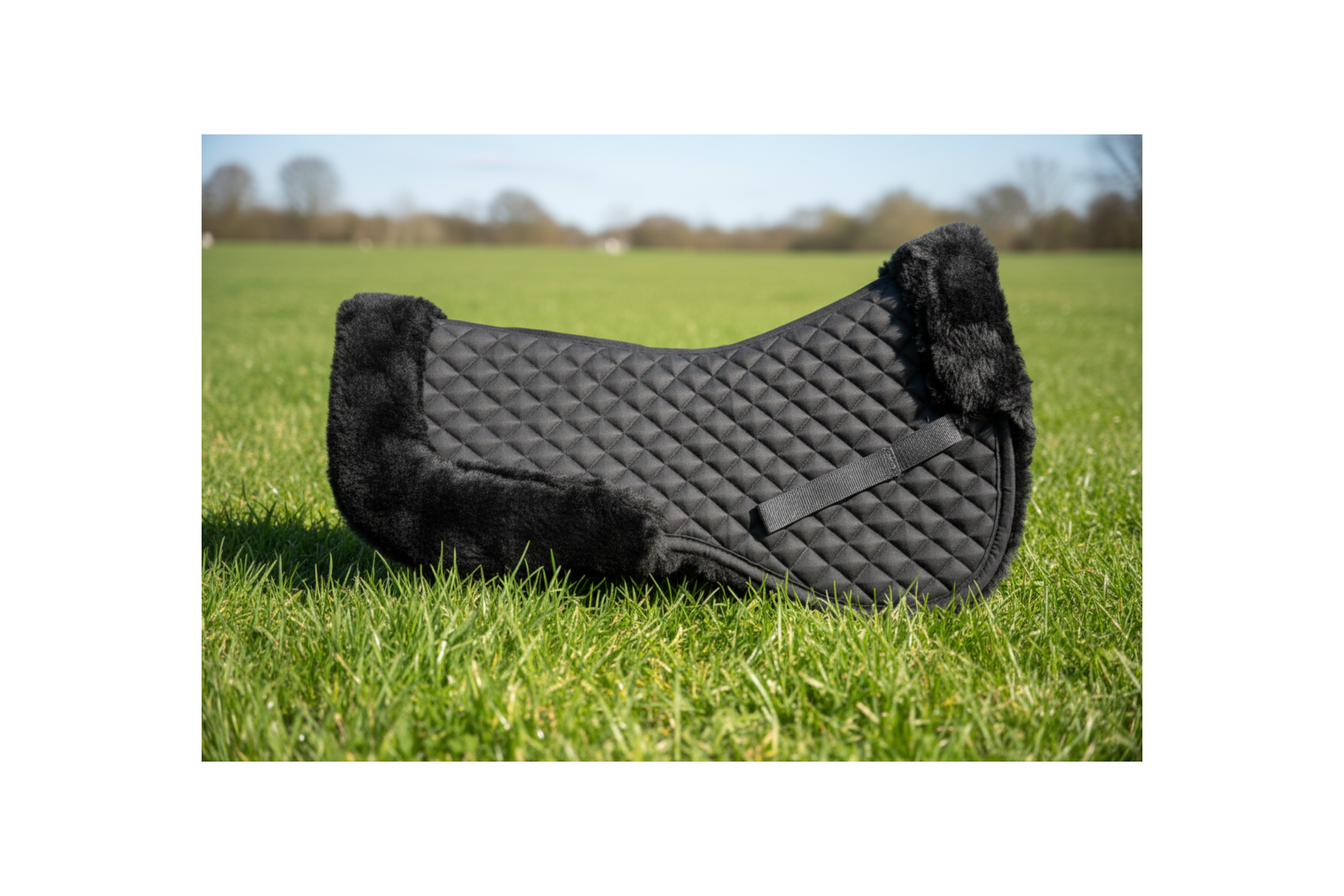 Premium Quality Cotton Black Half Pad Saddle Pad,